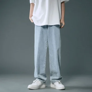 Mens Light Blue Baggy Jeans Korean Fashion 2 | PricZone
