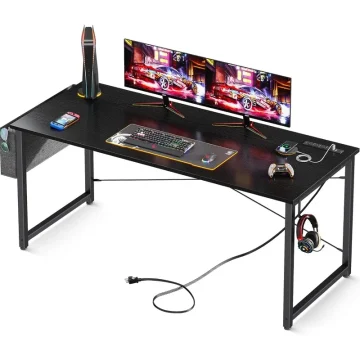 Compact Computer Desk with Power Outlet  Storage 1 | PricZone