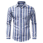 Mens Linen Long Sleeve Stripe Print Shirt 5 | PricZone