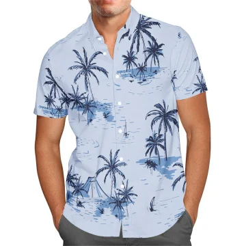 MenS Fashion Casual 3d Print Shirts Men Stylish Hawaiian Shirt Beach Blouses Short Sleeve Blouse Vocation Lapel Shirt Boy 2 | PricZone