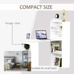 Compact White Writing Desk with 4 Cubby Shelves 4 | PricZone