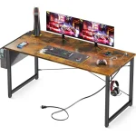 Compact Computer Desk with Power Outlet  Storage 5 | PricZone
