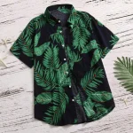 Oversized Mens Hawaiian Shirt Fashion Casual Button Hawaii Print Beach Short Sleeve Quick Dry Top Blouse S 5XL рубашка мужская 2 | PricZone