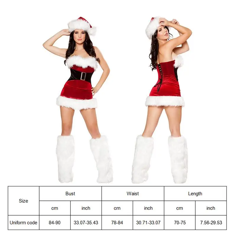 Womens Santa Christmas Dress with Hat Leg Warmers 6 | PricZone Womens Santa Christmas Dress with Hat Leg Warmers 6 | PricZone