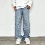Mens Vintage Wash Baggy Jeans   Straight Leg 1 | PricZone