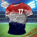 Colorful Retro France Mens Football T Shirt 5 | PricZone