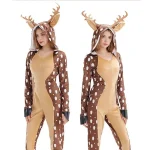 Reindeer Christmas Hoodie Pajama Adult Jumpsuit 1 | PricZone Reindeer Christmas Hoodie Pajama Adult Jumpsuit 1 | PricZone
