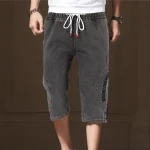 Mens Slim Stretch Casual Loose Denim Capri Shorts 3 | PricZone