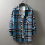 Mens Plaid Flannel Shirt Long Sleeve Pocket XXL 5 | PricZone