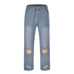 Mens Printed Baggy Hip Hop Denim Jeans 4 | PricZone