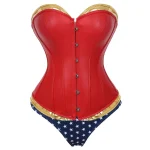 Plus Size Faux Leather Wonder Superhero Corset Set 1 | PricZone