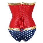 Plus Size Faux Leather Wonder Superhero Corset Set 3 | PricZone