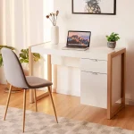 White Wooden Desk with Drawer  Cabinet 2 | PricZone