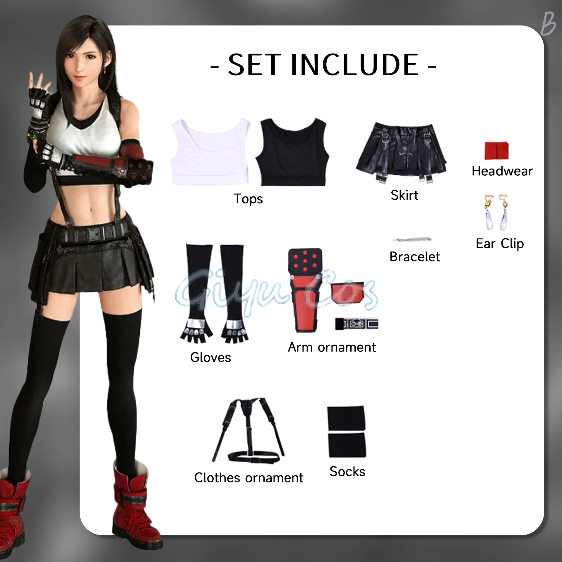 Tifa Lockhart Cosplay Costume Set for Women 5 | PricZone Tifa Lockhart Cosplay Costume Set for Women 5 | PricZone