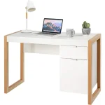 White Wooden Desk with Drawer  Cabinet 1 | PricZone