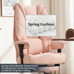 Wide Seat Office Chair 400lbs with Foot Rest   Pink 3 | PricZone