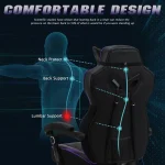 Purple Gaming Chair with Footrest   Reclining High Back 5 | PricZone