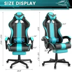 Ergonomic Blue Gaming Chair with Footrest 2 | PricZone Ergonomic Blue Gaming Chair with Footrest 2 | PricZone