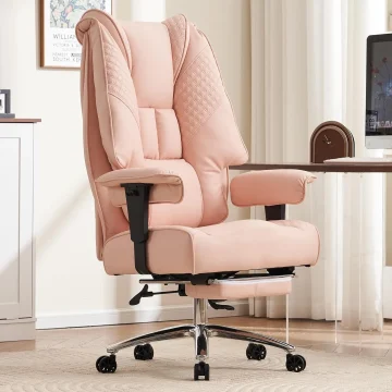 Wide Seat Office Chair 400lbs with Foot Rest   Pink 1 | PricZone