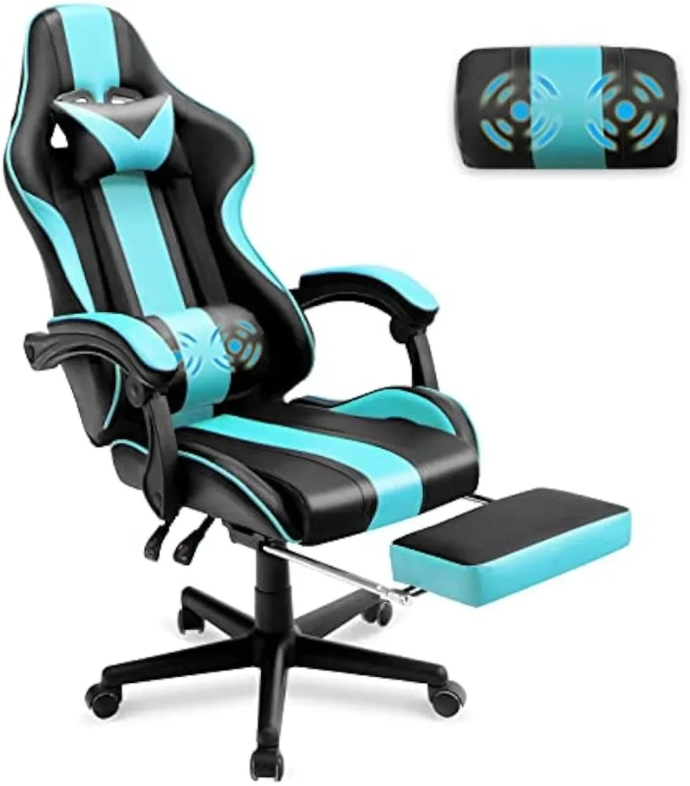 Ergonomic Blue Gaming Chair with Footrest 1 | PricZone Ergonomic Blue Gaming Chair with Footrest 1 | PricZone