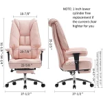 Wide Seat Office Chair 400lbs with Foot Rest   Pink 6 | PricZone