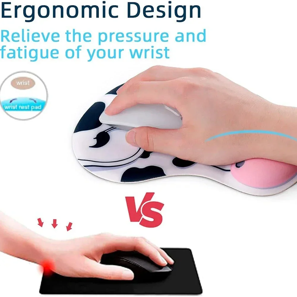 Cow Mouse Pad with Wrist Support Ergonomic Design 3 | PricZone Cow Mouse Pad with Wrist Support Ergonomic Design 3 | PricZone