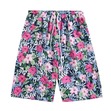 Loose Floral Beach Shorts   Vacation Casual Board Shorts 1 | PricZone