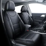 Universal 5 Seater Car Seat Cover Black Waterproof Leather 2 | PricZone