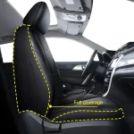 Universal 5 Seater Car Seat Cover Black Waterproof Leather 3 | PricZone