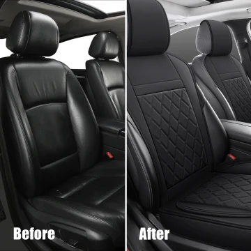 Black Leather Car Seat Covers for Cars SUVs  Trucks 2 | PricZone