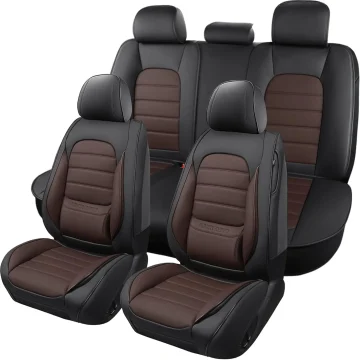 Universal Car Seat Covers Full Set   Waterproof Leather 2 | PricZone