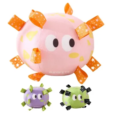 Interactive Plush Dog Football with Bell - Bite-Resistant Toy 1