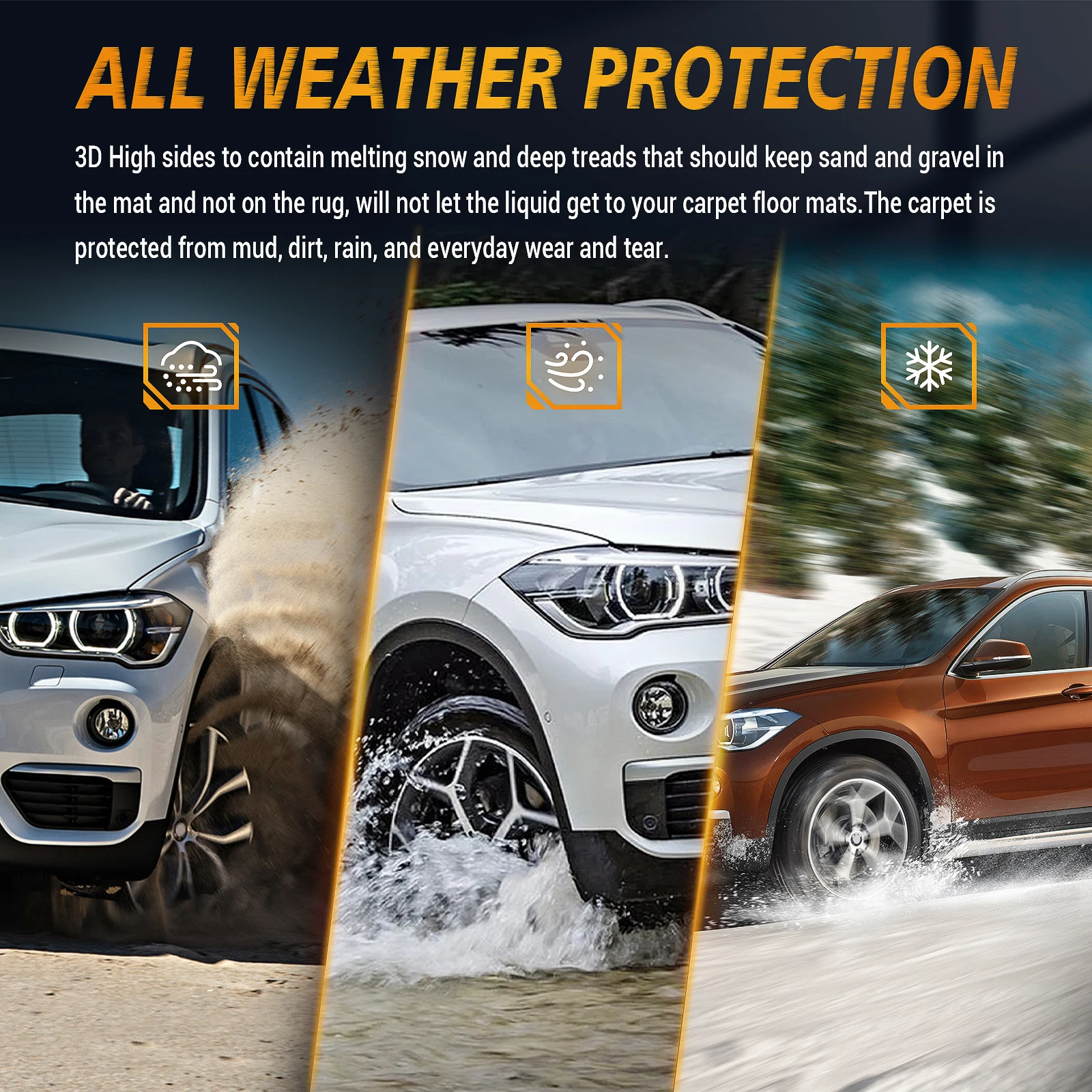 Car Floor Mats for BMW X1 F48 20162022 All Weather 6 | PricZone Car Floor Mats for BMW X1 F48 2016 2022 All Weather 6 | PricZone