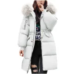 Womens Fluffy Hooded Down Jacket   Warm  Stylish 2 | PricZone
