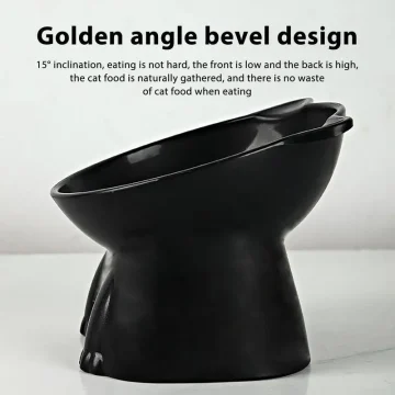 Raised Tilted Cat Bowls - Non-Slip Elevated Food Dish 2