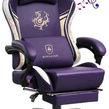 Ergonomic Gaming Chair with Bluetooth & Footrest 1