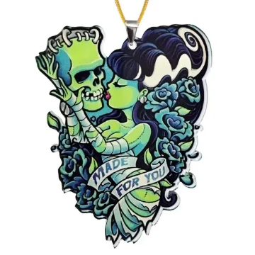 Gothic Rearview Mirror Pendant Halloween Decor 1