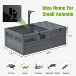 US Turtle House Wooden Turtle Habitat Shell Indoor Reptile Cage for Animals  2 | PricZone