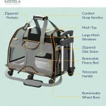 Katziela Rolling Pet Carrier   Airline Compliant with Removable Wheels   TSA Approved for Small Dogs and 5 | PricZone