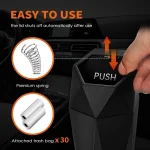 Compact Car Trash Can with Lid   2 Pack Multipurpose 3 | PricZone