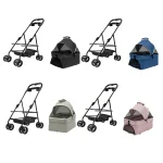 Foldable Pet Stroller with Detachable Basket and Shock Absorption 4 | PricZone Foldable Pet Stroller with Detachable Basket and Shock Absorption 4 | PricZone