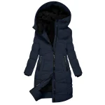 Womens Mid Length Hooded Down Coat   Fleece Lined 1 | PricZone