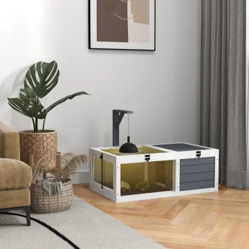 PawHut Wooden Tortoise House with Lamp Holder 2 | PricZone PawHut Wooden Tortoise House with Lamp Holder 2 | PricZone