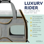 Katziela Rolling Pet Carrier   Airline Compliant with Removable Wheels   TSA Approved for Small Dogs and 4 | PricZone