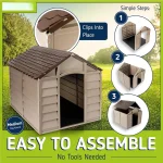 Outdoor Small Dog Kennel   Plastic Pet House Weather Resistant 3 | PricZone