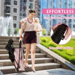 Pink Folding Pet Stroller for Small Dogs and Cats 3 | PricZone