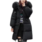 Womens Fluffy Hooded Down Jacket   Warm  Stylish 3 | PricZone