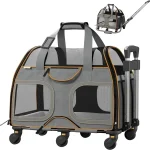 Katziela Rolling Pet Carrier   Airline Compliant with Removable Wheels   TSA Approved for Small Dogs and 1 | PricZone