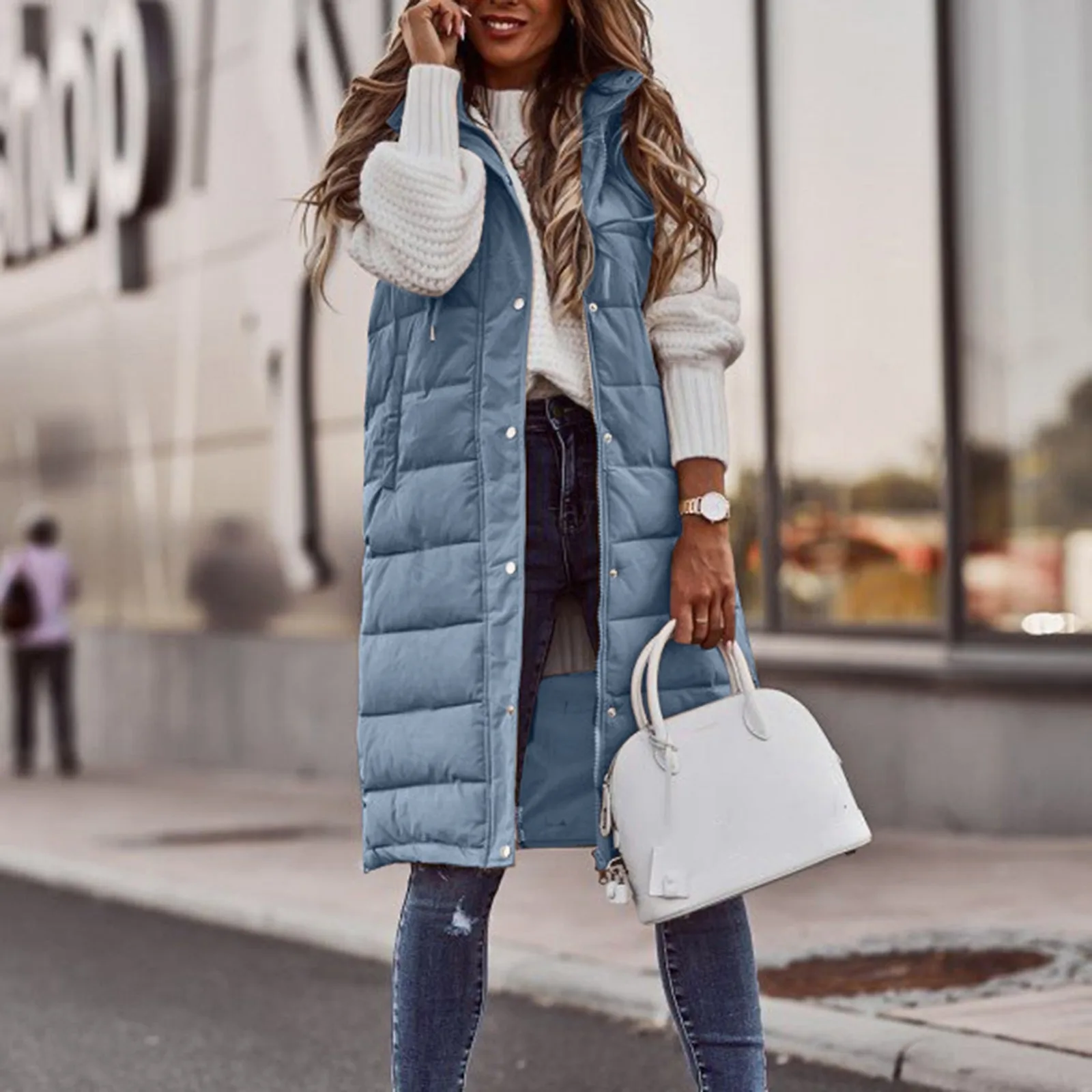 Long Quilted Hooded Winter Vest Coat 1 | PricZone Long Quilted Hooded Winter Vest Coat 1 | PricZone