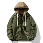 Hooded Corduroy Work Jacket   Casual  Warm 1 | PricZone